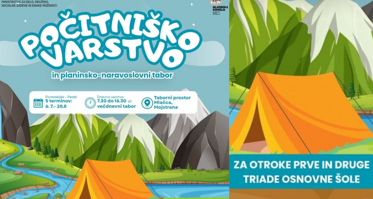 Počitniško varstvo in planinsko-naravoslovni tabor za otroke - prijave odprte!